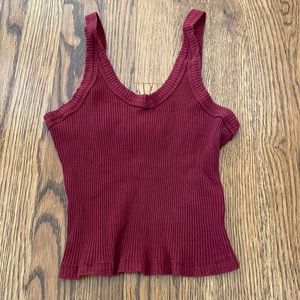 Maroon Cropped Tank Top